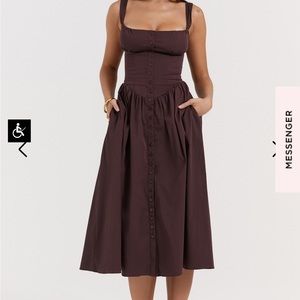 House of CB brown Tatiana dress
